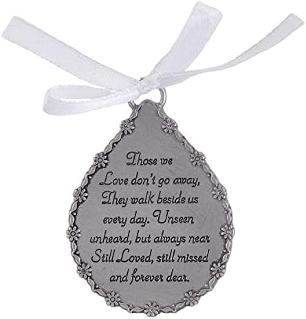 Cathedral Art (Abbey & CA Gift Tear-Shaped Memorial Ornament, One Size, Silver,Christmas