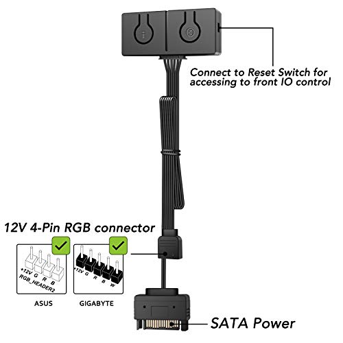 EZDIY-FAB RGB Convertor,12V RGB to 5V ARGB Transfer Hub with 3 Way Splitter,Motherboard with 12V 4 Pin Header can Control 5V ADD-RGB Products,Built-in 50 Color Modes by EZDIY-FAB - Image 2