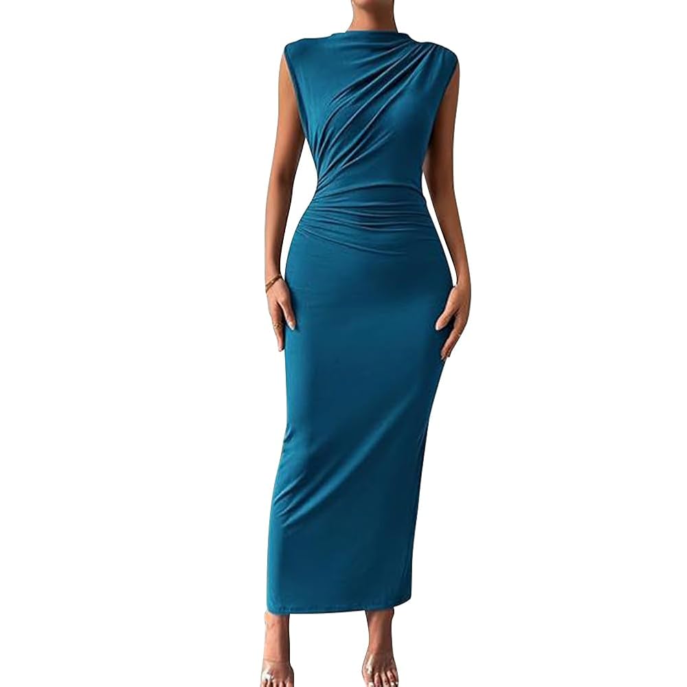 Amazon.com: ODIZLI Mock Neck Dress for Women Bodycon Dresses