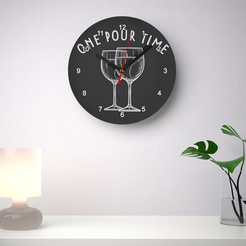 Horloge murale en verre 20 cm One pour Time pendule cuisine salon noir