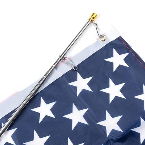 Qiuboluny Telescopic Handheld Flagpoles with Clips Portable Flag Pole Lightweight Extendable Tour Guide Stainless Steel Banner Flag Pole Pointer for Teachers with Anti-Slip Grip (pink) - Image 4