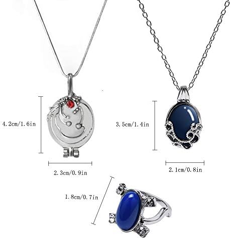 Buufan 3PCS The Vampire Diaries Elena Vervain Verbena Opening Necklace Daywalking Katherine Charm Pendant Elena's Ring for Fans