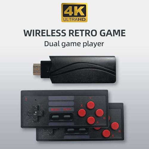 Image of Plug & Play Wireless HD 1080p TV Video Game for Kids (8 Bit Retro Built-in Games) for up to 2 Players HDMI Game Stick Dongle
