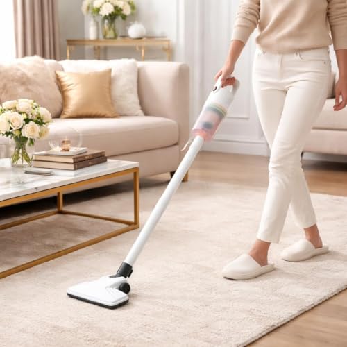 Image of PESOMA Vacuum Cleaner for Home - Wet and Dry Suction Cleaner for Home, Handheld Vacuum Cleaner for Sofa, Clean Under Bed Stick & Upright-Extendable Handle Exterior Scratch Free (White-6)