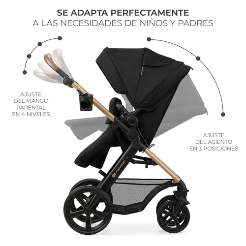Miniatura 14 de Kinderkraft Moov 2, Carrito 3 En 1 Con Capazo Y Silla De Paseo 2 En 1, Ruedas Grandes Antipinchazos, Travel System Con Silla De Coche, Hasta 22 Kg, Negro