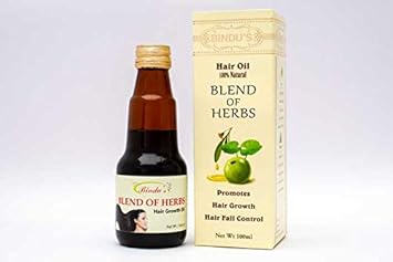 Bindus Herbal Products Blend of Herbs Hair Oil with Amla, Castor oil , Bhringraj, Methi, Neem, Brahmi 100 ml