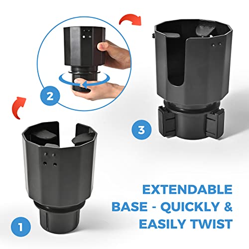 Cup Holder Expander For Car, Automotive Drink Cup Holder Adapter With Adjustable Base, Compatible With Coffee Mug, Yeti 20/26/30Oz, Ramblers, Hydro Flasks 32/40Oz, Other Large Bottles In 3.4"-3.8" #TOP2