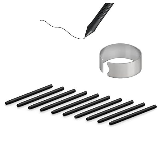 [10 Stück] Standard Ersatzspitzen für One By Wacom/Bamboo/Intuos/Intuos 5&4&3/Intuos Pro(PTH-451/651/851)/Cintip/Cintip Companion 1&2&Hybrid/Cintip 13H, para CTE-,MTE-,CTL-,CTH- Serie Tablet, Schwarz