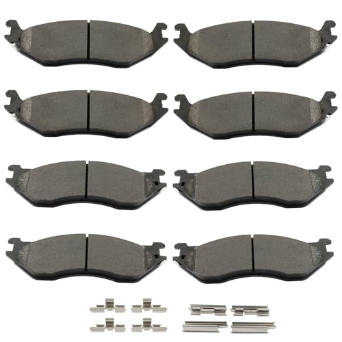 Image of SCITOO D898 D897 Front Metal Rear Ceramic Brake Pads Sets w /Hardware Replacement For Dodge For Durango 2003-2006,For Dodge For Ram 1500 2002-2005
