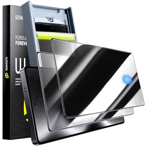 WSKEN for Samsung Galaxy S25 Ultra Privacy Screen Protector - [24°Anti Spy ][Auto Dust-Elimination] 9H Hardness 3D Full Screen Tempered Glass Easy Installation,Bubble Free,Anti Fingerprint,2 Pack