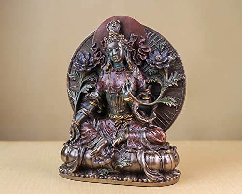 Shivaji Arts Green Tara Statue, 8 Inch Tara Statue, Green Tara, Tibetan Goddess, Tibetan God, Buddhism, Sitting Green Tara Idol #TOP2