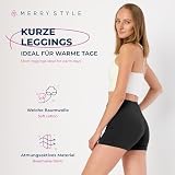 Merry Style Krótkie Legginsy Damskie z Wiskozy MS10-392 (Czarny, XL)
