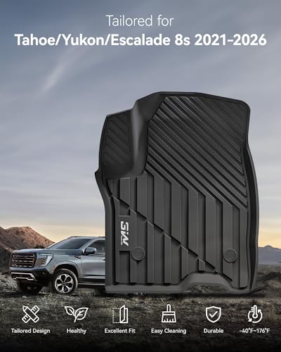 Image of 3W Floor Mats & Cargo Liner for Chevy Tahoe /GMC Yukon 2021-2026 (8 Seats)
