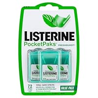 Listerine Pocketpaks Oral Care Strips Freshburst Value Pack 72