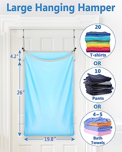 2 Pack Hanging Laundry Hamper With Door Hooks, Extra Large Hanging Laundry Bag With Adjustable Handles, Laundry Hamper Bag For Saving Space, Over The Door Laundry Hamper For Bathroom, Bedroom, Closet #TOP1