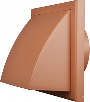Vents 100mm Terracotta Cowled External Wall Vent Cover with Gravity Flap
