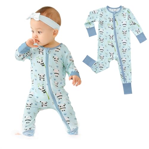 Zippered Viscose from Bamboo One-Piece Footless Sleepers Rompers Newborn - 3 Years