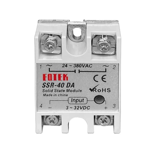 Relé de estado sólido SSR-60DA monofásico de 3-32V CC a 24-380V CA con carcasa blanca en pack de 2