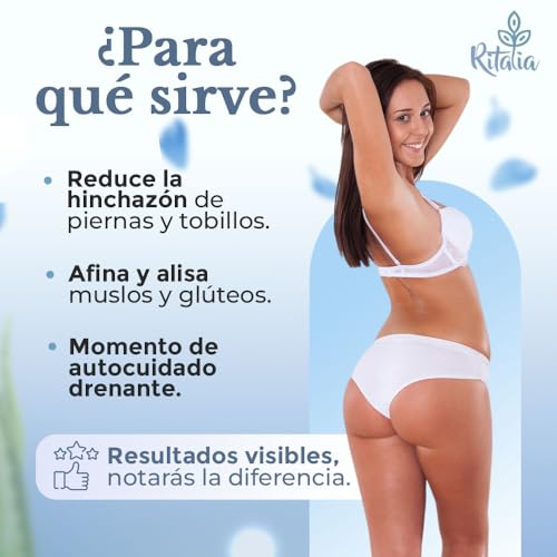 Vendas drenantes anticelulíticas Ritalia® con sal del Mar Muerto y principios activos 100 % VEGANOS – Tratamiento de vendaje anticelulítico reductor y reafirmante para piernas y glúteos - imagen 3