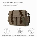 FANDARE torba kurierska unisex, płócienna torba na uczelnię, torba na książki, podróżna, dojazdy do pracy, torba na ramię, 14-calowa torba na ramię, na laptopa, dla mężczyzn/kobiet