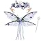 Vifcotlyp Fairy Wings, Butterfly Wings Set with Elf Ears Flower Garland Wand Fairy Costume Accessories for Women Halloween