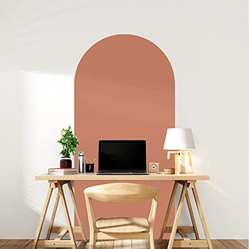 Boho Arch Wall Decal Decor, Modern Simple Style Arch Wall Sticker For Living Room Bedroom, Peel And Stick Large Boho Wall Art Hotel Corridor Decoration, 69.5 Inch X32.3 Inch (Terracotta) (Wzy3) #TOP1