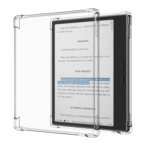Fintie Clear Case for 7" Onyx Boox Go 7/Go 7 Color Series (1/2th Gen, 2024/2025 Released) & Boox Page/ Leaf2/Leaf3/Leaf3 C e-Reader - Slim Lightweight Soft Flexible Transparent TPU Back Cover, Clear