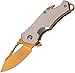 MTech USA – Spring Assisted Folding Knife – Gold TiNite Coated Fine Edge Blade, Mirror Polished Stainless Steel Handle, Bottle Opener, Pocket Clip, Tactical, EDC, Self Defense- MT-A882SGD