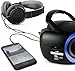 Tyler Portable Boombox CD Player AM/FM Radio Combo, Dynamic Boom Box CD Players for Home/Outdoor Portable Stereo with Speakers, Long Antenna for Best Reception Aux Input/3.5mm Headphone Jack, Blue