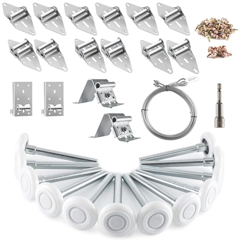 XiKe 2" Max Nylon Garage Door Roller Hardware Kit for 8x8 or 9x8 FT Door