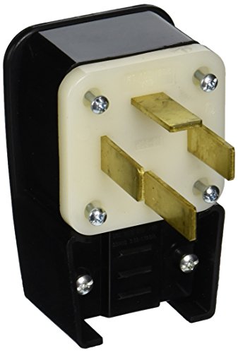 ❤ Crazy Deals Leviton 8362-P 60 Amp, 277 Volt, Straight Blade, Plug, Industrial Grade, Angle, Non-Grounding, Black
