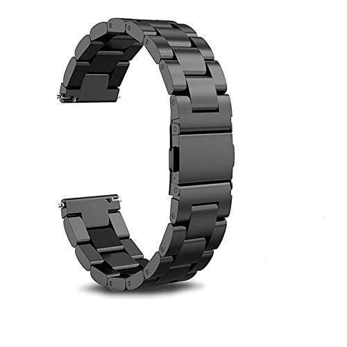 Bracelet de montre 20mm 22mm noir en maillons acier pour Samsung Gear s3