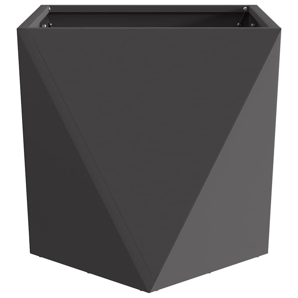 Pflanzkübel Schwarz aus Stahl 40 x 40 x 40 cm 2 Stück, frostfest und robust für Garten, Balkon, Terrasse und Wohnzimmer, mit Drainage und wasserspeicher für Pflanzenpflege