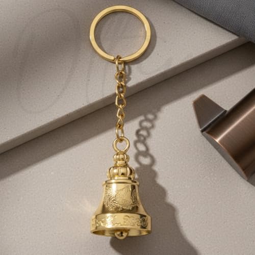 Image of OTTAVO Guardian Bell Keychain, Oxidized Copper, Tibetan Style, 5 cm Height, Good Luck Charm
