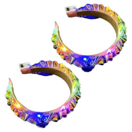 DAJASD 2PCS Diadema Luminosa, Diadema Luminosa para Festival, Diadema LED con Luminosas, Diadema con luz LED Accesorios Luminosos para el Cabello para Mujeres y Niñas, Halloween, Navidad, Boda