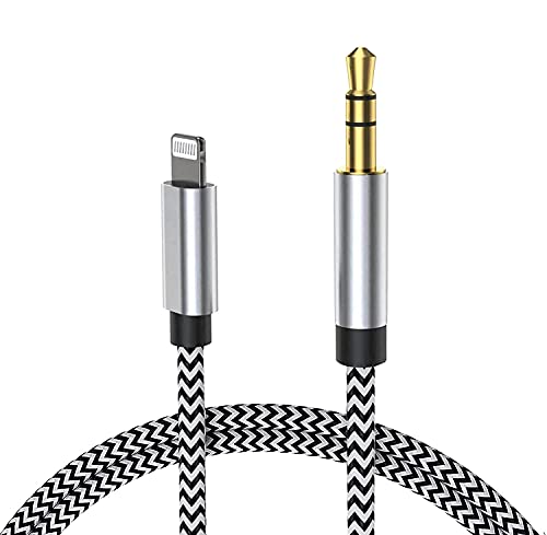 iPhone Aux Cord for Car, Apple MFi Certified Lightning to 3.5mm Headphone Jack Adapter Compatible for iPhone 12 11 XS XR X 8 7 iPad to Home Speaker Car Stereo Headphone Headphone Audio Cable