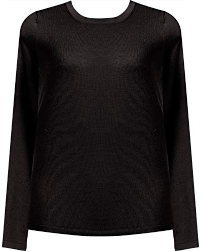 Suéter Básico em Tricô Fio 7 Decote Redondo Seiki 830316-GG-Preto