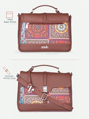 Image of ZOUK | Women's Vegan Leather | Stylish Handbag with Adjustable Strap, Top Handle |