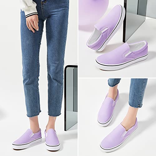 Image of Women's Canvas Slip On Sneakers Non Slip Loafers | low top non slip on walking breathable casual comfortable fashion tennis