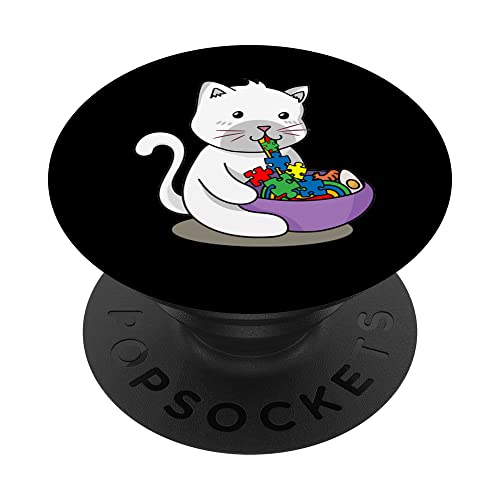 Chaton mignon pour la sensibilisation à l'autisme PopSockets PopGrip Interchangeable