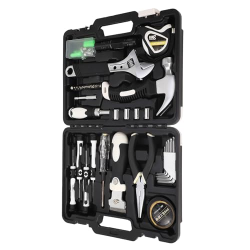 Kit de herramientas manuales con caja portátil y cinta métrica miniatura 3