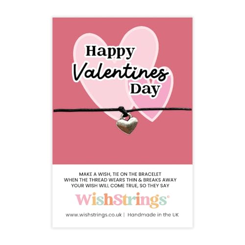 Image of WishStrings ‘Happy Valentines Day’ Wish Bracelet | Romantic Gift for Her or Him | Heartfelt Handmade Keepsake | Thoughtful Valentine’s Day Token