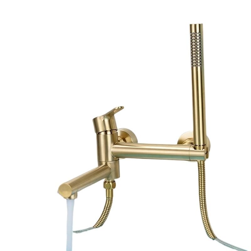 Robinet baignoire et douche doré brossé pour éliminer les traces de calcaire