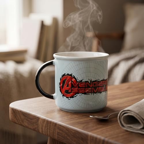 Image of Clay Craft - Official Compatible with Marvel Captain America Printed Mug | Premium Ceramic Coffee /Milk Mug, 400 ml | Superhero Gift for Kids & Adults | Microwave & Dishwasher Safe