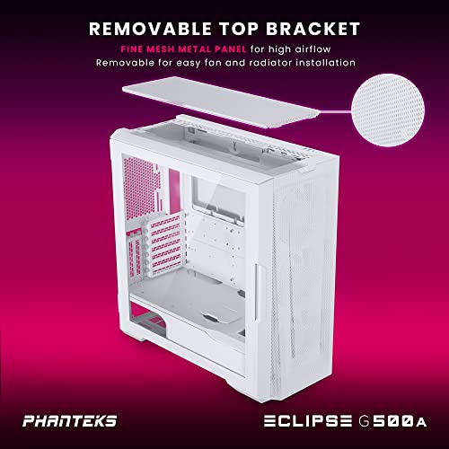 Phanteks Eclipse G500A Mid Tower Case, Drgb, Matte White #TOP3