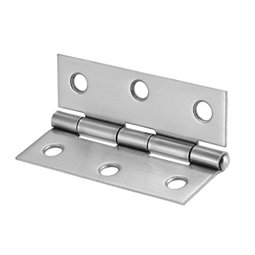 Uxcell 2.48" Hinge Silver Door Cabinet Hinges Fittings Brushed Chrome Plain 4Pcs #TOP3