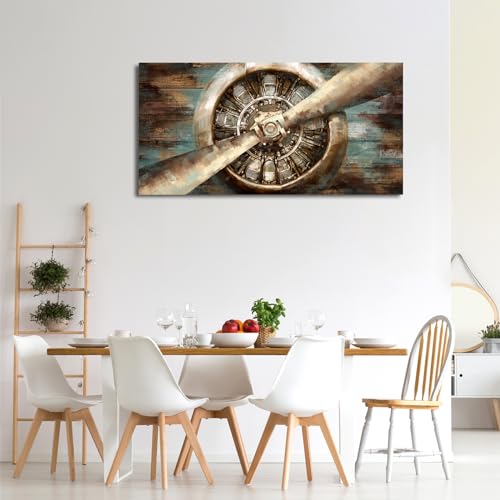 Tigeridge 101-5549 Aircraft Propeller Canvas Wall Art Vintage Airplane Pictures Retro Fighter Painting Prints Aviation Military Artwork Large Wall Decorations thumb #2