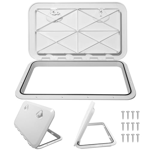 Marine Deck Access Hatch 24” x 14”, 180 Degree Lid Boat Hatch Deck Cover,Waterproof Cover Easy to Install Boat Access Door for Bass/John/Fishing/Skiff/Sailboat/Yacht