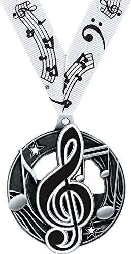 Music Medals - 2.25" Silver Music Medal Award Prime