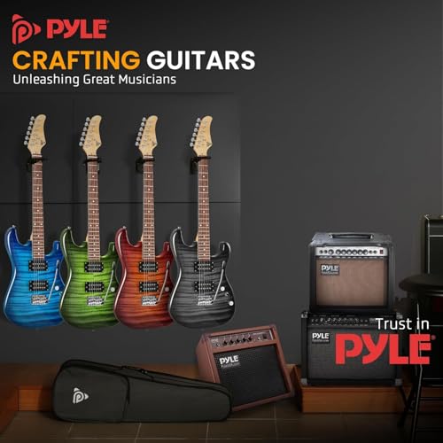 Pyle Electric Guitar, Complete- Electric Guitar Set, Full Size Guitar, 39"/99cm-Electric Guitar with Amp, Guitar Kit- for Beginners, w/Humbucker Picks, 10WAmplifier,Tuner,Strap,Extra Strings, Black - 7